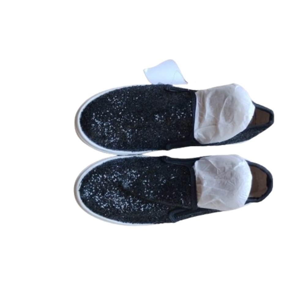 NWOB Fever Sole 7.5 Black Glitter‎ Slip‑On Sneakers